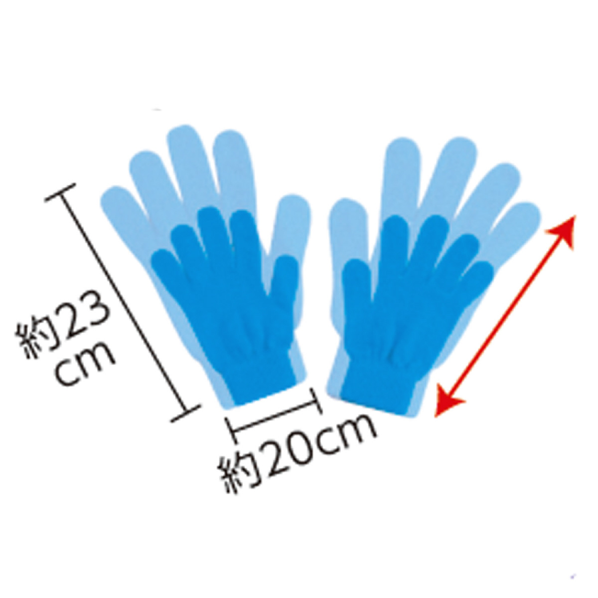 カラーのびのび手袋 青